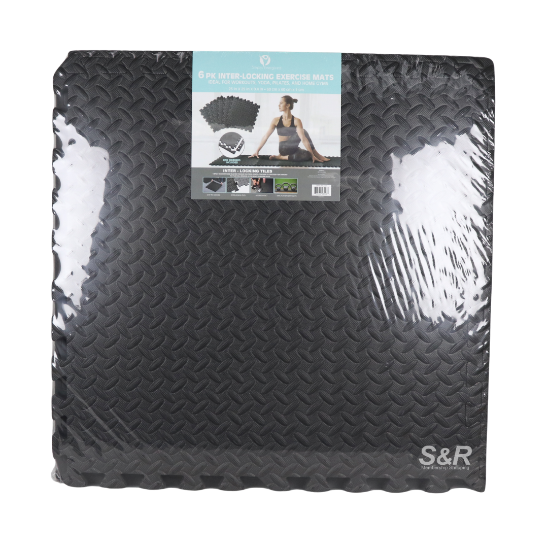 Simply Energized 6-pack Inter-locking Exercise Mats